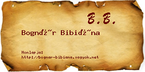Bognár Bibiána névjegykártya